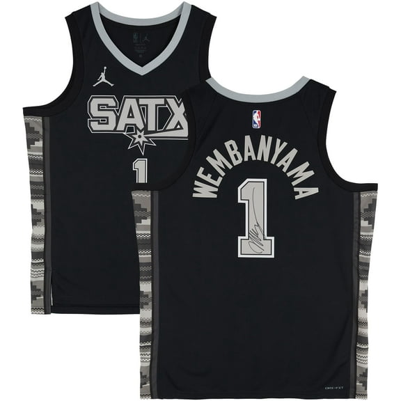 Victor Wembanyama San Antonio Spurs Autographed Black Jordan Brand Statement Edition Swingman Jersey - Fanatics Authentic Certified