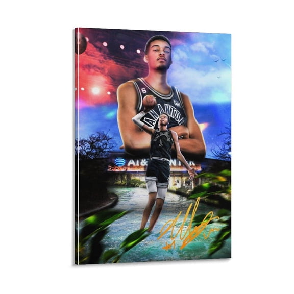 Victor Wembanyama Signed Wall Art Picture Painting Canvas Artworks Bedroom Living Room Decor