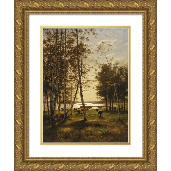 Victor Westerholm 14x18 Gold Ornate Wood Frame and Double Matted Museum Art Print Titled - An October Day in Aland (1885)