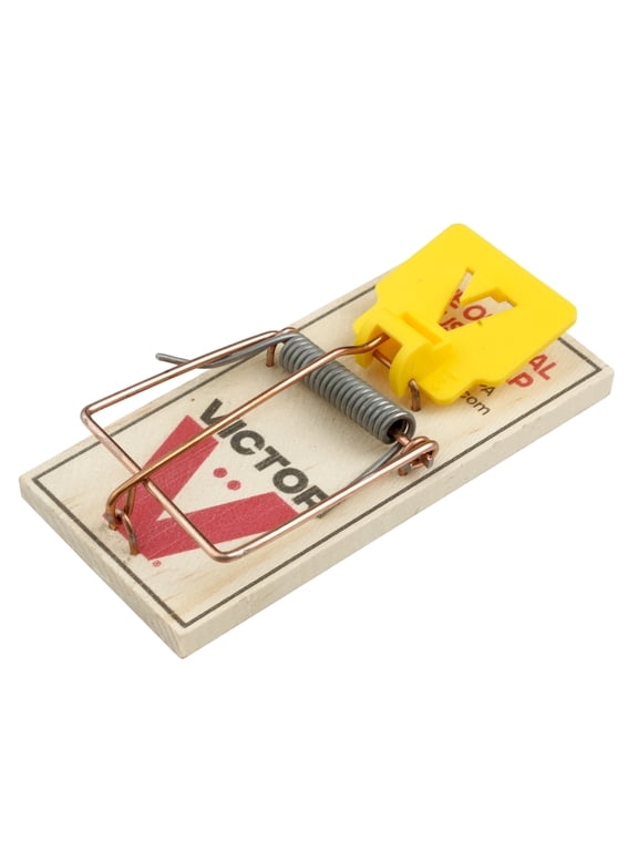 Wide Pedal Mouse Traps, 2-Pack, Wooden Snap Traps for Indoor Rodent Control