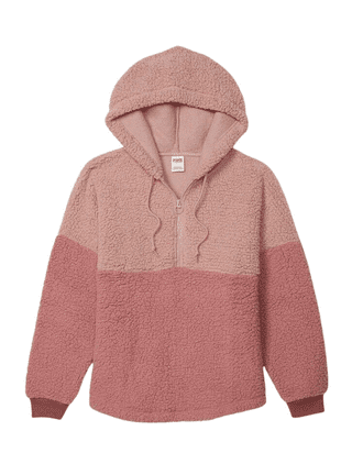 Pink sherpa pullover victoria secret hot sale