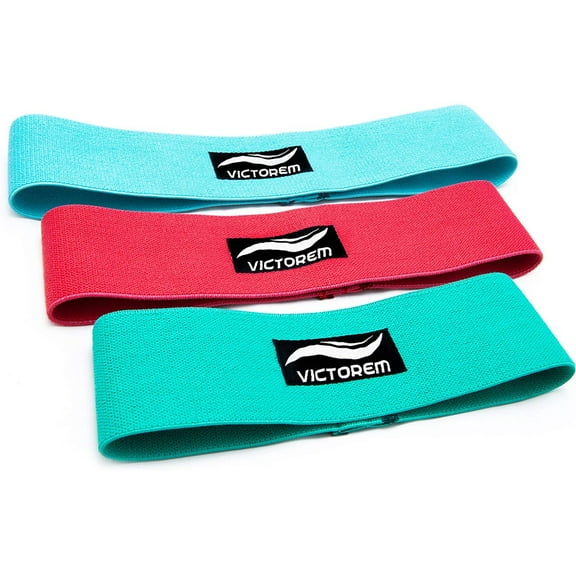 Victorem Fabric Resistance Bands for Working Out Stretch Fitness Band Set of 3