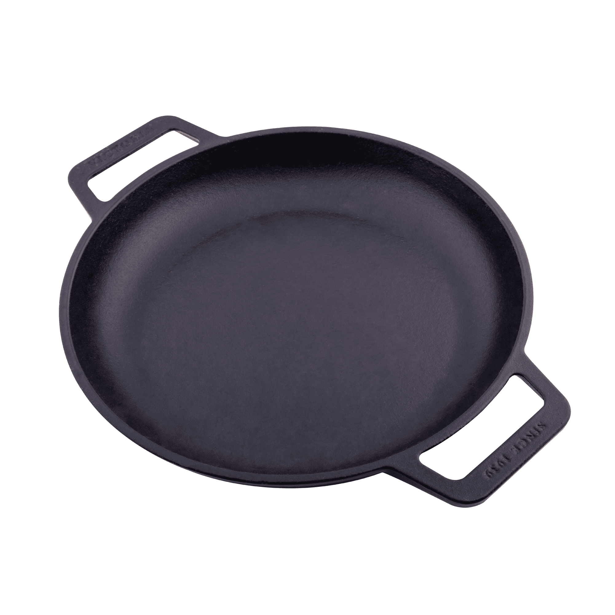 Victoria 12-Inch Cast Iron Comal Pizza Pan with a Long Handle and a Loop  Handle, Preseasoned with Flaxseed Oil, Made in Colombia