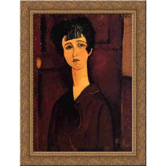 Victoria 20x24 Gold Ornate Wood Framed Canvas Art by Modigliani, Amedeo