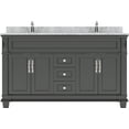 thumbnail image 1 of Victoria 60" Double Bath Vanity in Espresso with White Marble Top and Square Sinks, 1 of 2