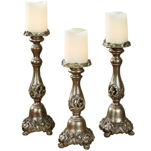 Victoria Acanthus Leaf Candleholders Set of 3 Set of 3