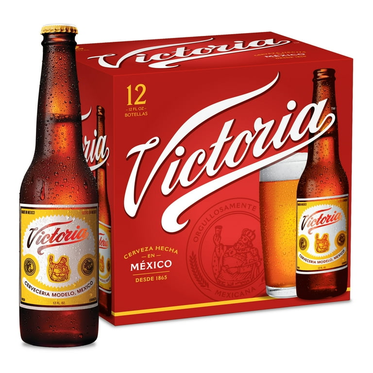 Victoria Amber Lager Mexican Import Beer, 12 Pack, 12 fl oz Glass Bottles,  4% ABV