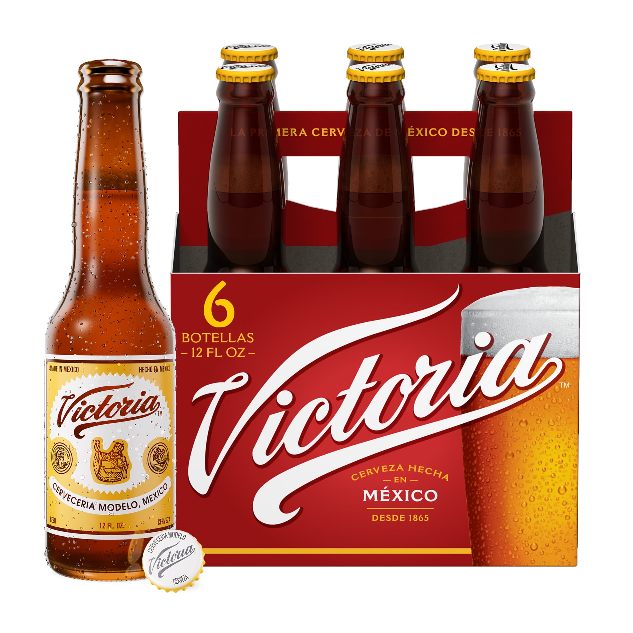 Victoria Amber Lager Mexican Import Beer 6 Pack 12 fl oz