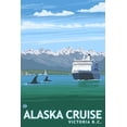 thumbnail image 1 of Victoria, BC, Canada, Alaska Cruise Ships (16x24 Giclee Gallery Art Print, Vivid Textured Wall Decor), 1 of 3