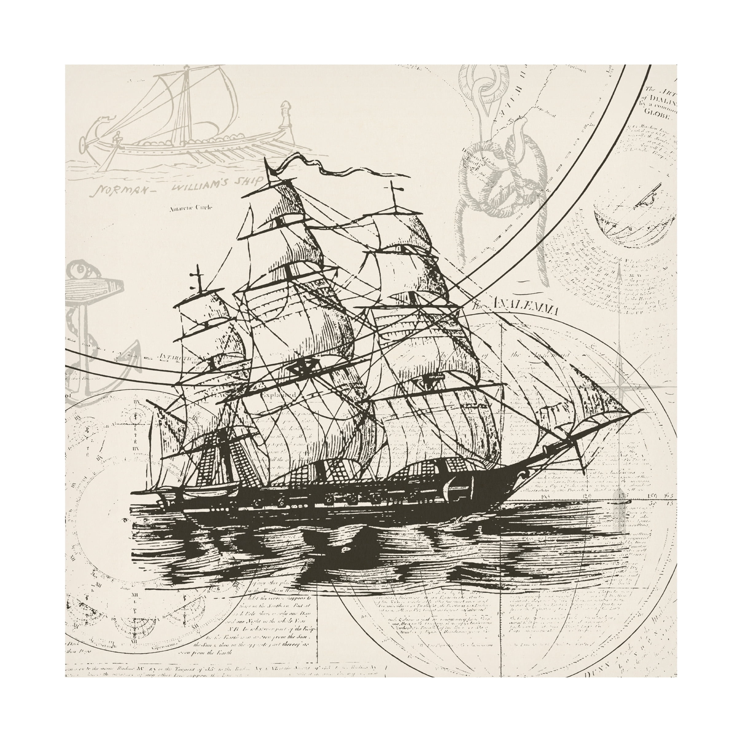 Victoria Barnes 'Anchors Away III' Canvas Art