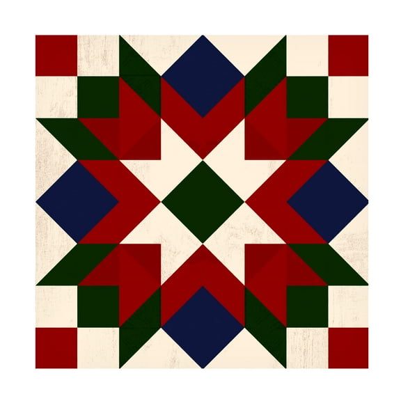 Victoria Barnes 'Christmas Barn Quilt IV' Canvas Art