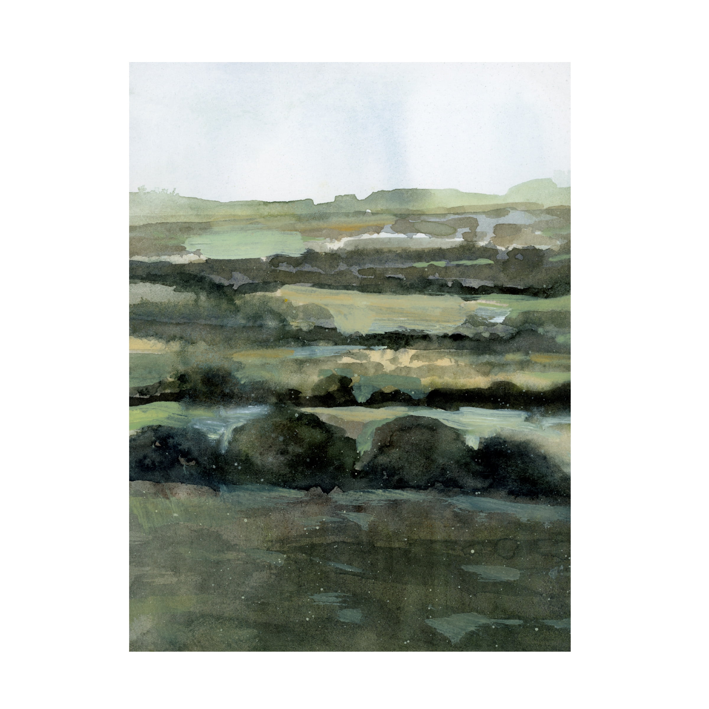 Victoria Barnes Tranquil Landscape Canvas Art in Green and Gray
