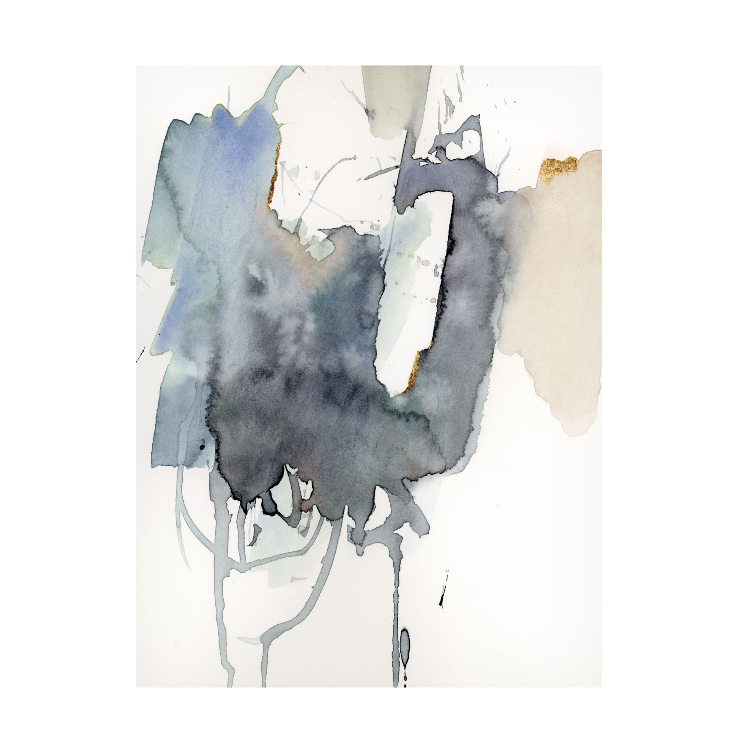 Indigo and Gray Abstract Canvas Art, 24 x 32 Inches