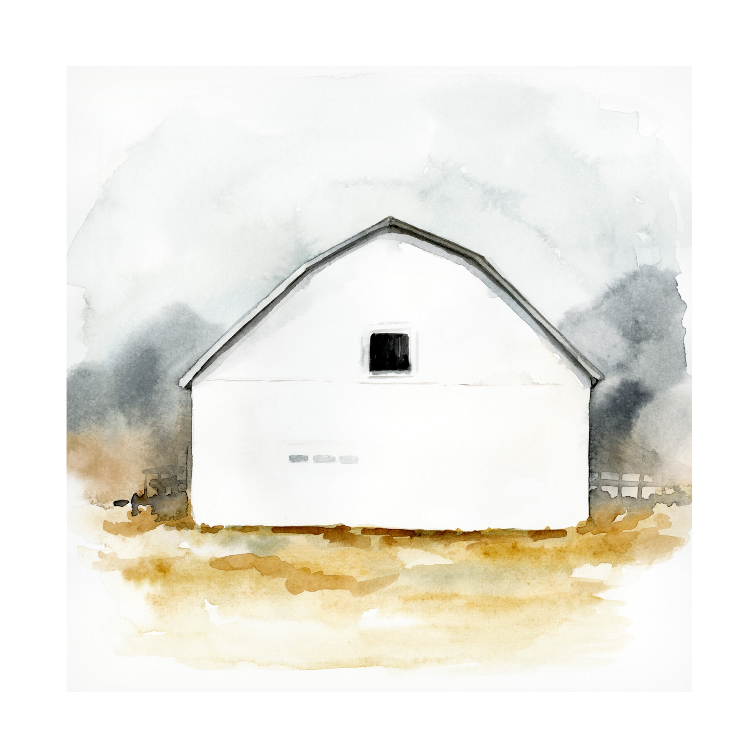 Victoria Barnes 'White Barn Watercolor II' Canvas Art