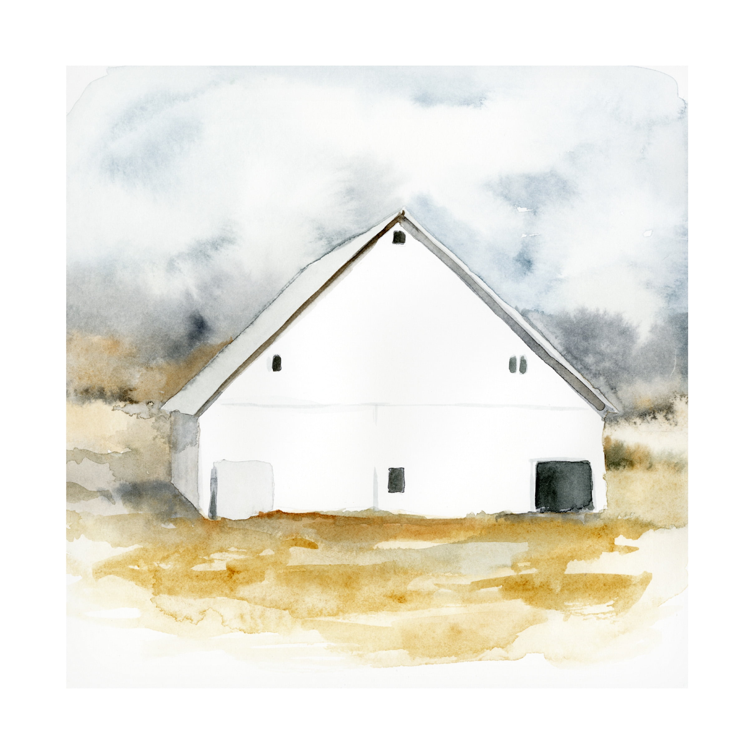 Victoria Barnes White Barn Watercolor Canvas Art 18x18