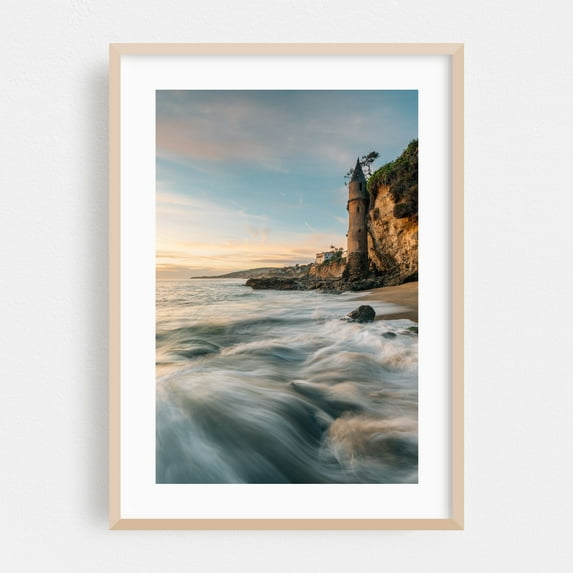 Victoria Beach 02 - Laguna Beach California Photography Oak Framed Wall Art Print 12 x 18 inches