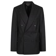 Victoria Beckham Black Beatrice Double Breasted Tailored Wool Blazer Women's