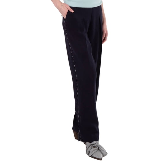 Victoria Beckham Ladies Pants Midnight Slim Front Pleat Pant, Brand Size 10 (US Size 6)