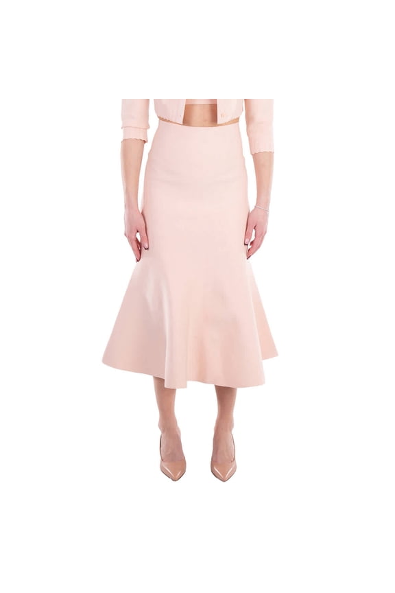 Peach Fitted Flared Skirt, Brand Size 4 ( US Size 0 )