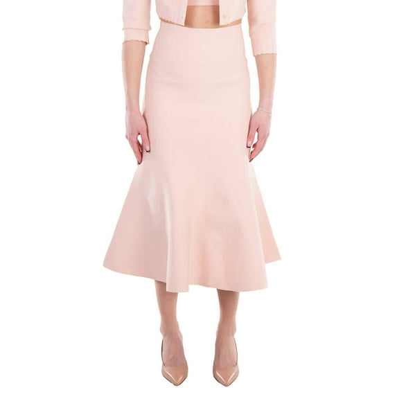 Victoria Beckham Peach Fitted Flared Skirt, Brand Size 6 ( US Size 2 )
