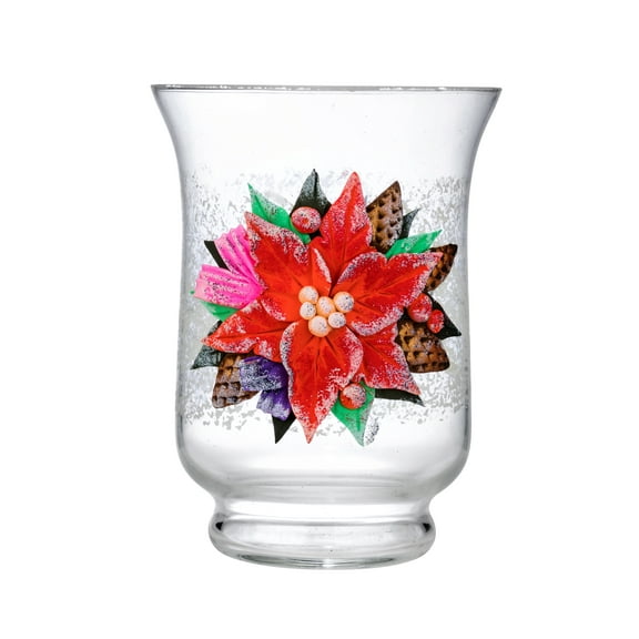 Victoria Bella 6487/150/CS 6-inch Glass Hand-Painted Vase, Christmas Star Pattern