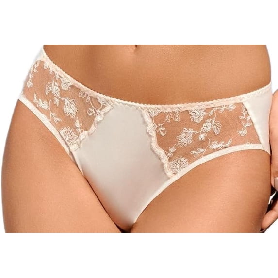 Victoria Bella MILAVITSA-360306 Women's panties, CULOTTEES with lace, mid-waist, Fashion collection, Muted White, Size S