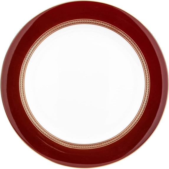 Victoria Bella WR-PL08R-4 Bone China Porcelain 4-Piece 8" Dessert Plates Set, Dinnerware Set, Elegant Dinner Set, Service for 4. Renaissance Gold