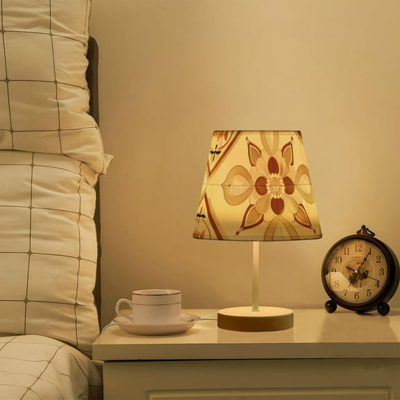 Victoria Bohemian Retro Floral LED Desk Lamp Table Lamp USB Bedside Nightstand Small Lamp for Bedroom Living Room Kids Room