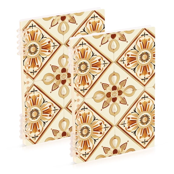 Victoria Bohemian Retro Floral Ring Binder Notebook Journey Note Diary College Ruled Spiral Notebook Study Loose Leaf Paper A5 60 Pages