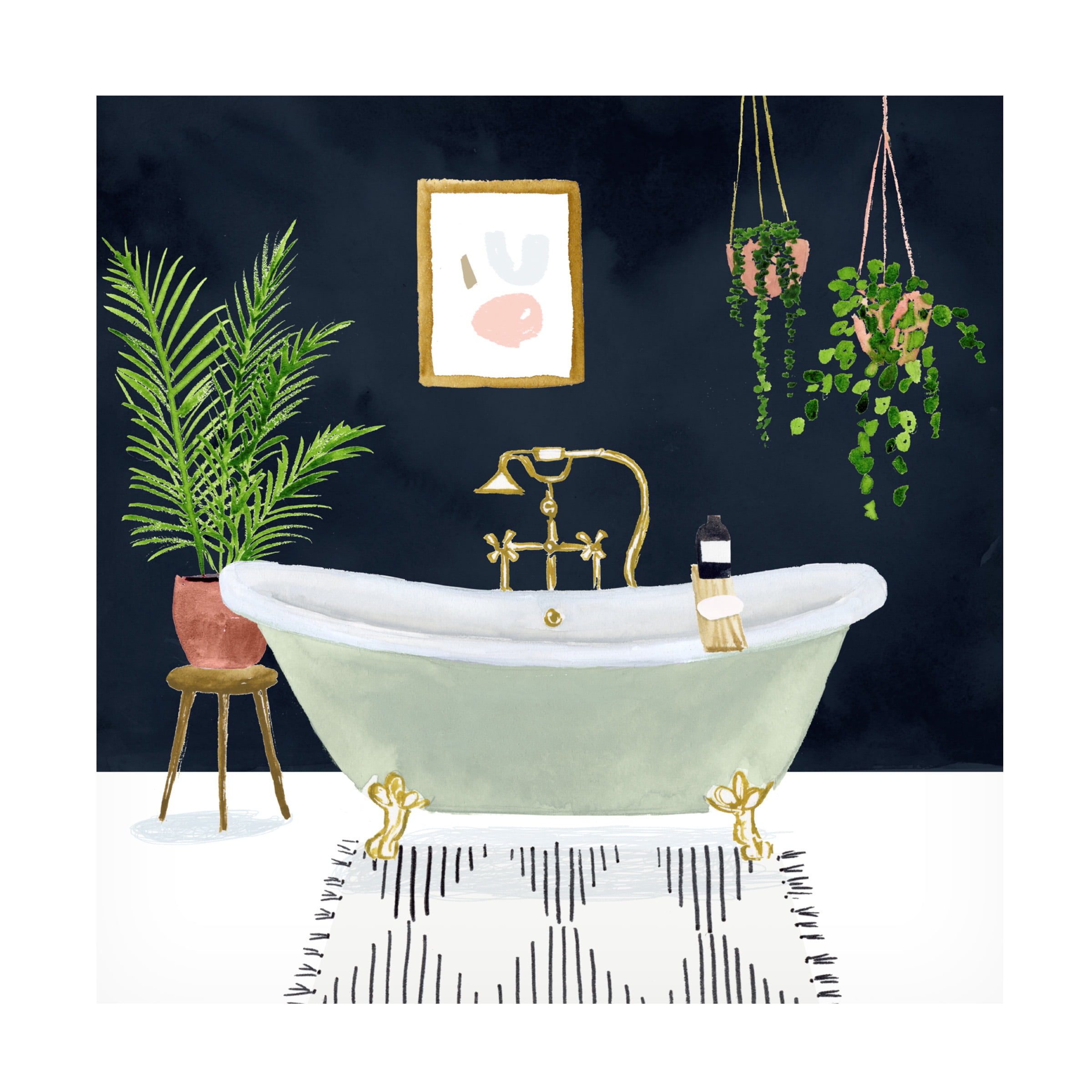 Victoria Borges 'Boho Bath I' Canvas Art
