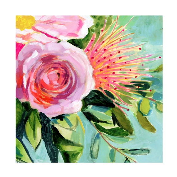Victoria Borges 'Brushy Floral I' Canvas Art