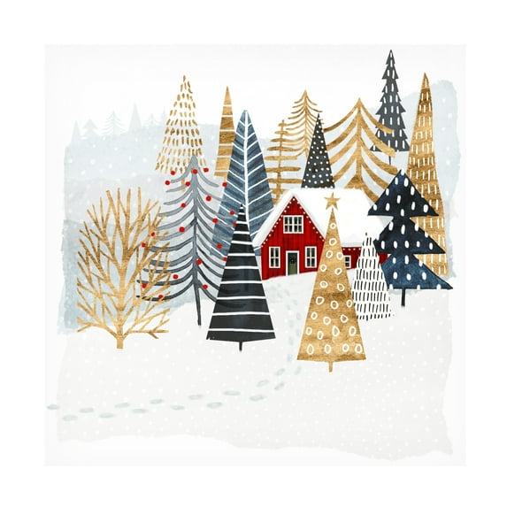 Trademark Fine Art Victoria Borges Christmas Chalet I Canvas Wall Art - 35x35