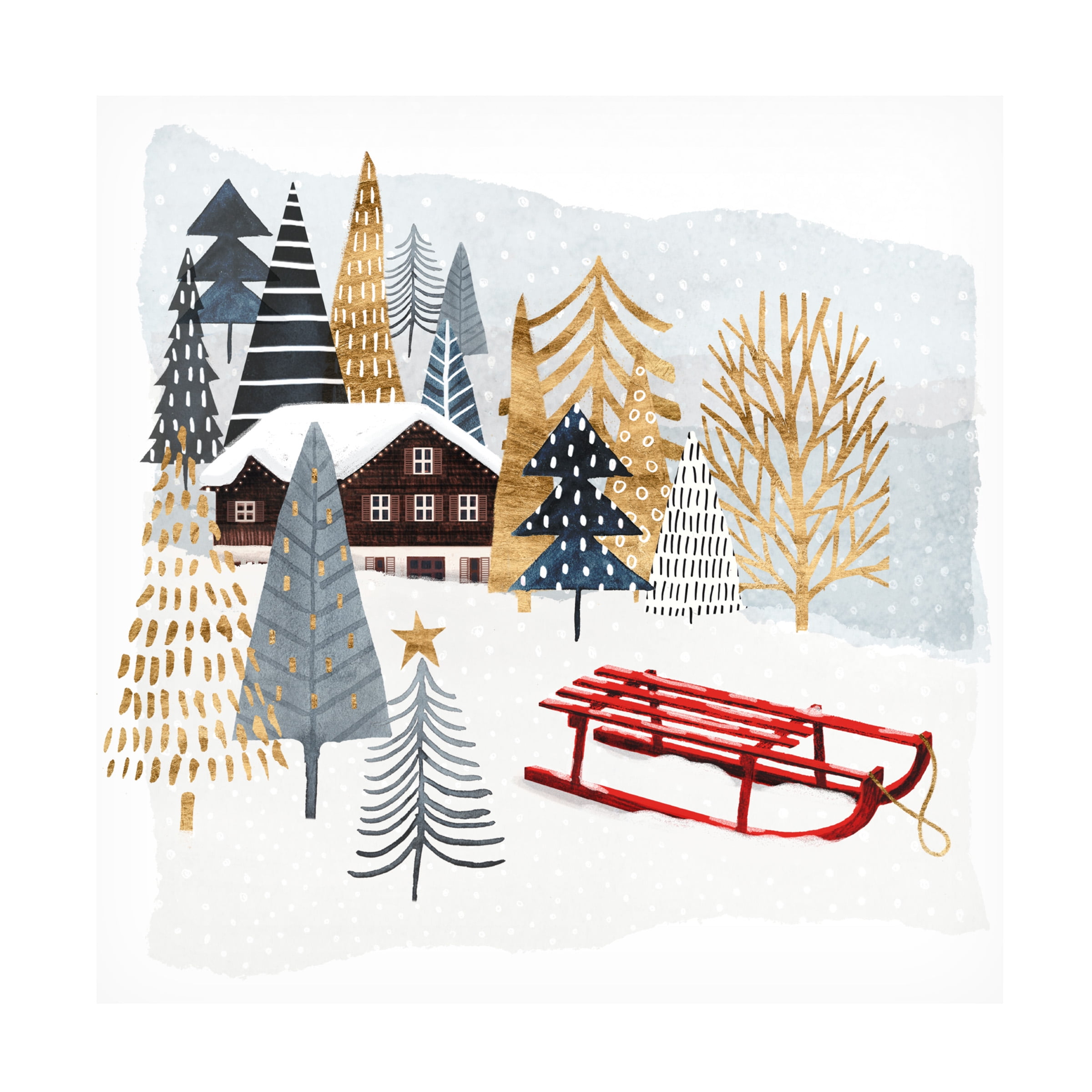 Trademark Fine Art Victoria Borges Christmas Chalet Ii Canvas Wall Art - 14x14