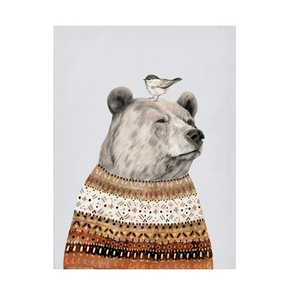 Trademark Fine Art Victoria Borges Fair Isle Bear I Canvas Wall Art - 14x19
