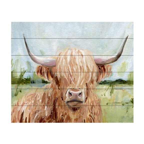 Victoria Borges 'Highland Grazer II' Wood Slat Art 18x22