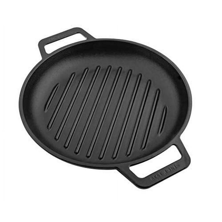 Opexscal 12 Inch Cast Iron Pizza Pan, Double Loop Handled Cast Iron  Stovetop Grill Round Baking Pan, Even-Heating and Versatile Kitchen Cookware