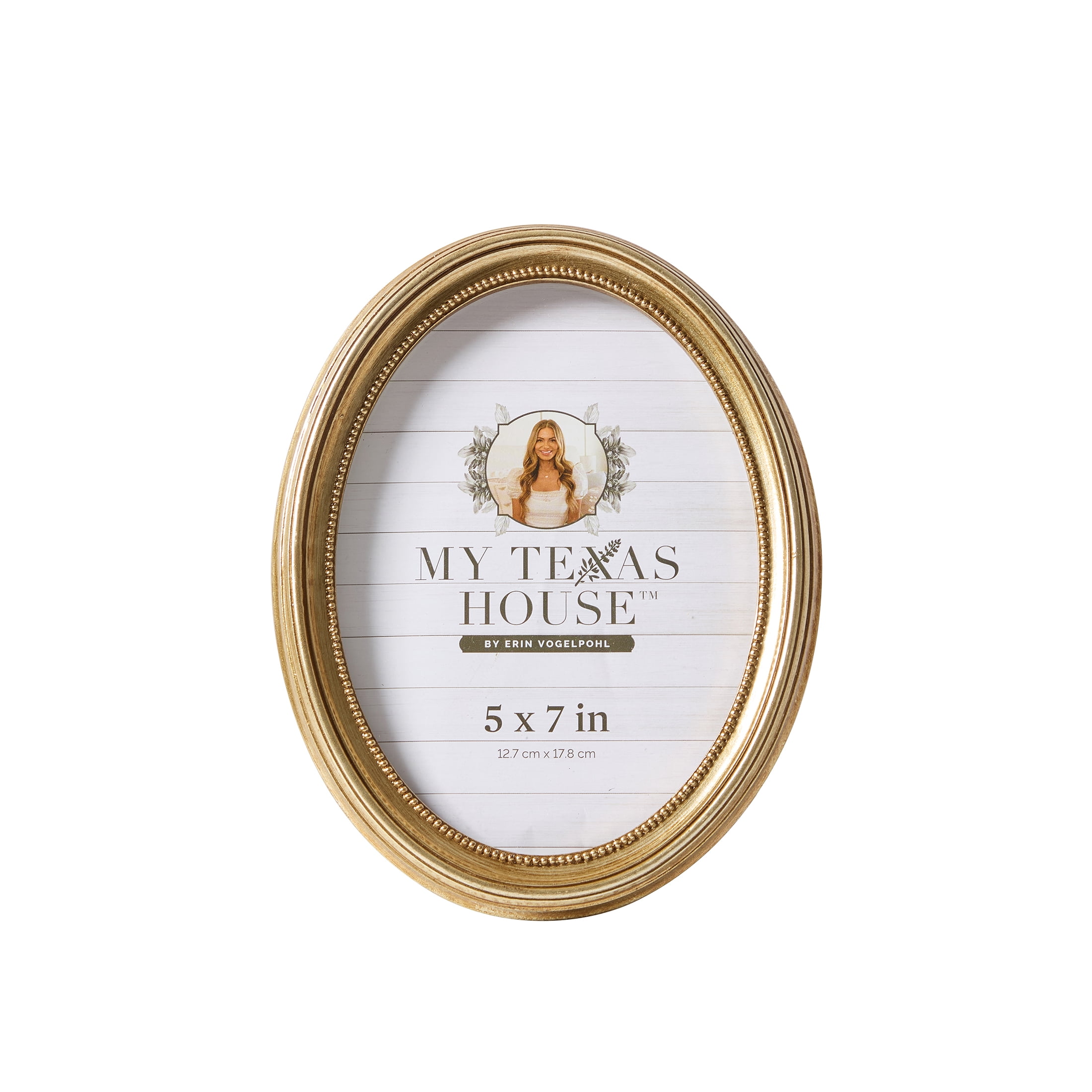 My Texas House Gold Oval Tabletop Picture Frame, 5 in x 7 in