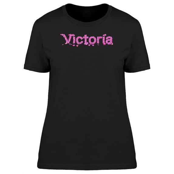 Victoria Cute Pink Heart Name T-Shirt Women -Image by Shutterstock, Female Medium