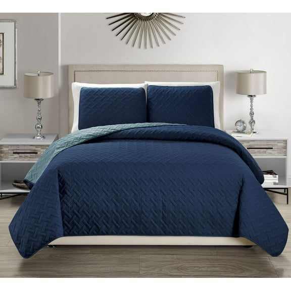 Victoria Embossed Ultra Soft Reversible Bedspread Set