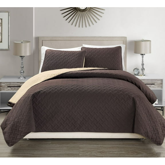 Victoria Embossed Ultra Soft Reversible Bedspread Set