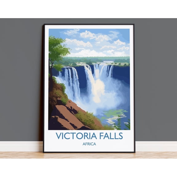 Victoria Falls Poster, Travel Print of Victoria Falls, Zimbabwe, Africa, Travel Gift, 12x18 UNFRAMED
