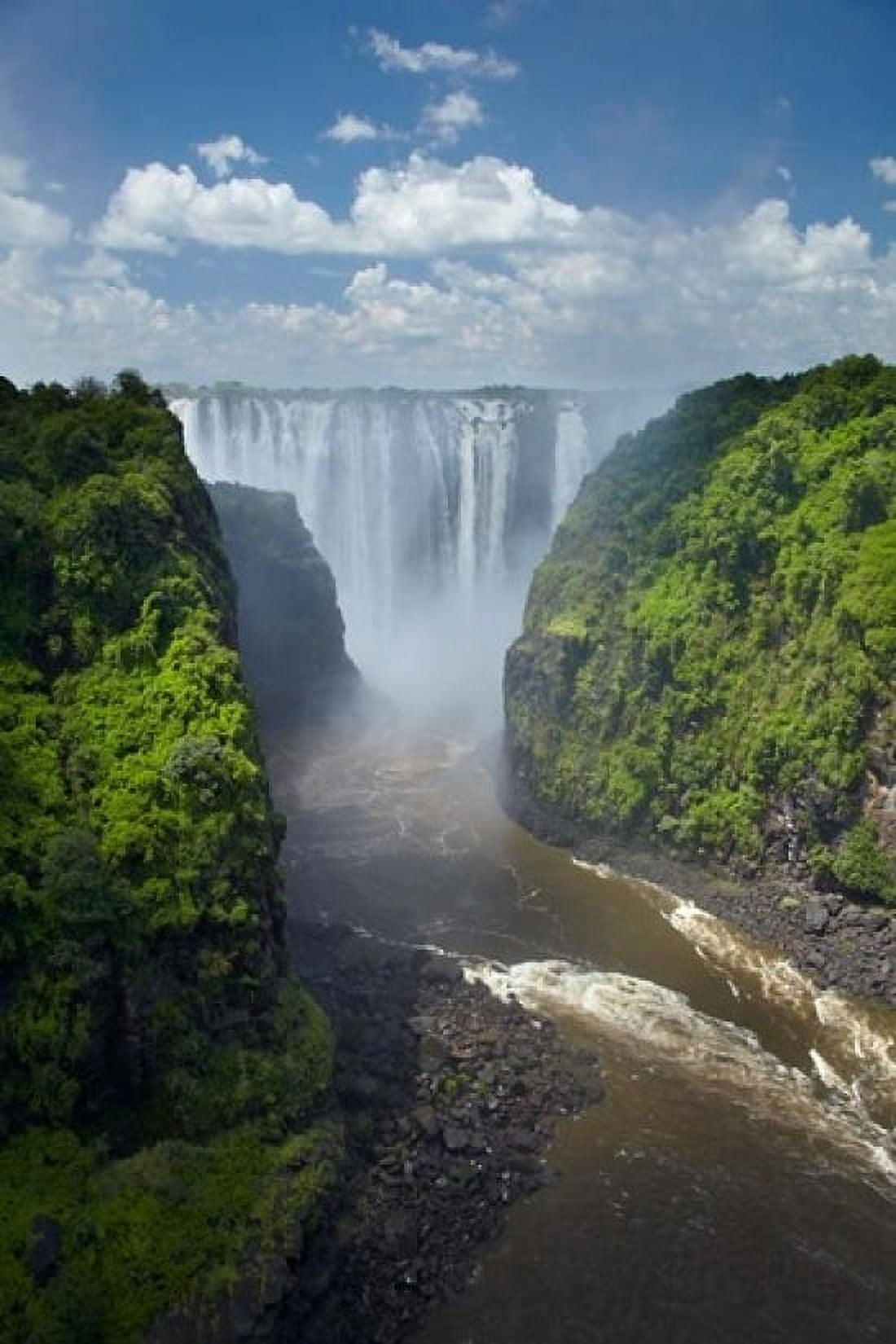 Victoria Falls and Zambezi River Zimbabwe Canvas Art - David Wall DanitaDelimont (18 x 24)