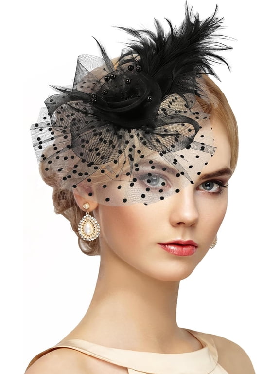 Victoria Fascinators Hats for Women - 2026 Kentucky Mesh Derby Hat 1920s Party Headwear for Church