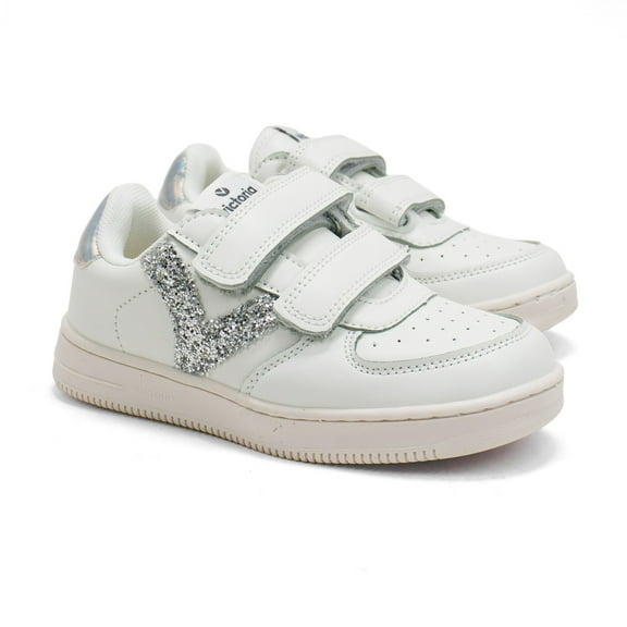 Victoria Girls Tiempo Fancy Panels Sneaker, Plata,2 M US
