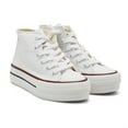 thumbnail image 1 of Victoria Girls Tribu Canvas High-Top Platform Trainers, White,3 M US, 1 of 7