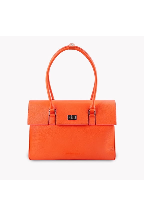 Jolene L Women Leather Shoulder Bag Handbags in Orange Briefcase Laptop Tote Top Handle Bags