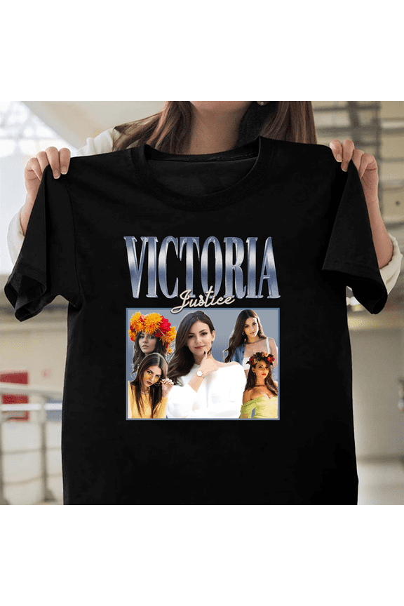 Victoria Justice Nickelodeon Star Hollywood Actress Vintage Retro Style Unisex T-Shirt, Size Up to 5XL
