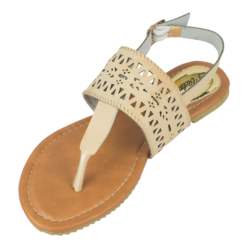 Victoria K Women's Laser Cut Cuff Fashion Sandals