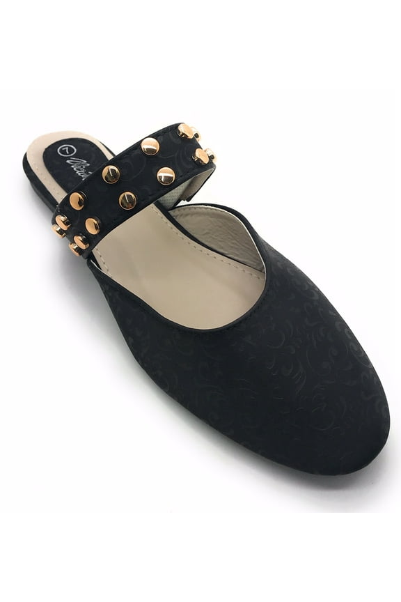 Floral Textured Slip On Mules (Women)