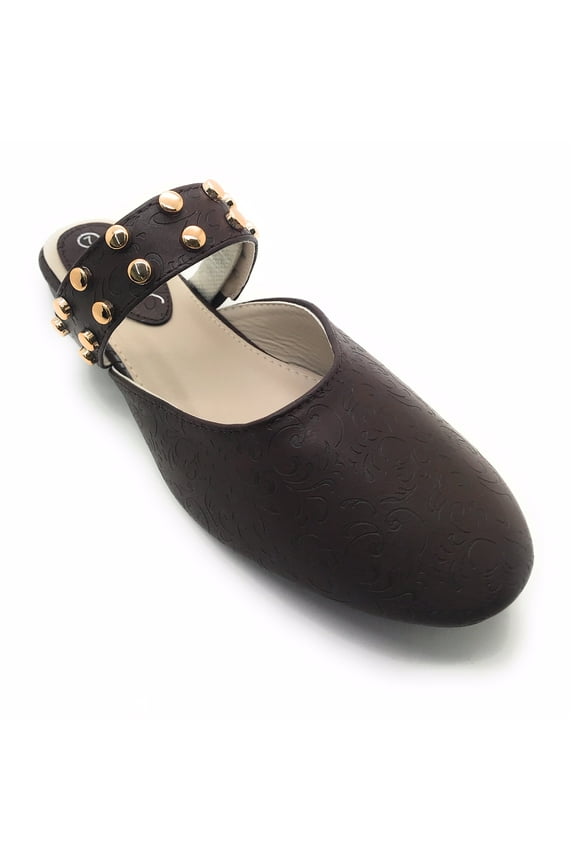 Floral Textured Slip On Mules (Women)